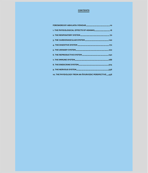 Yoga Asana Physiology Contents